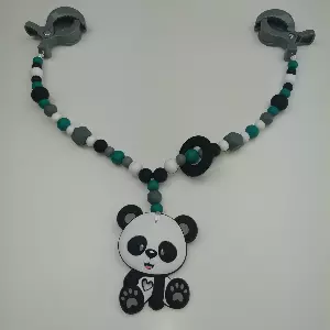 Mobile de poussette Panda Emeraude